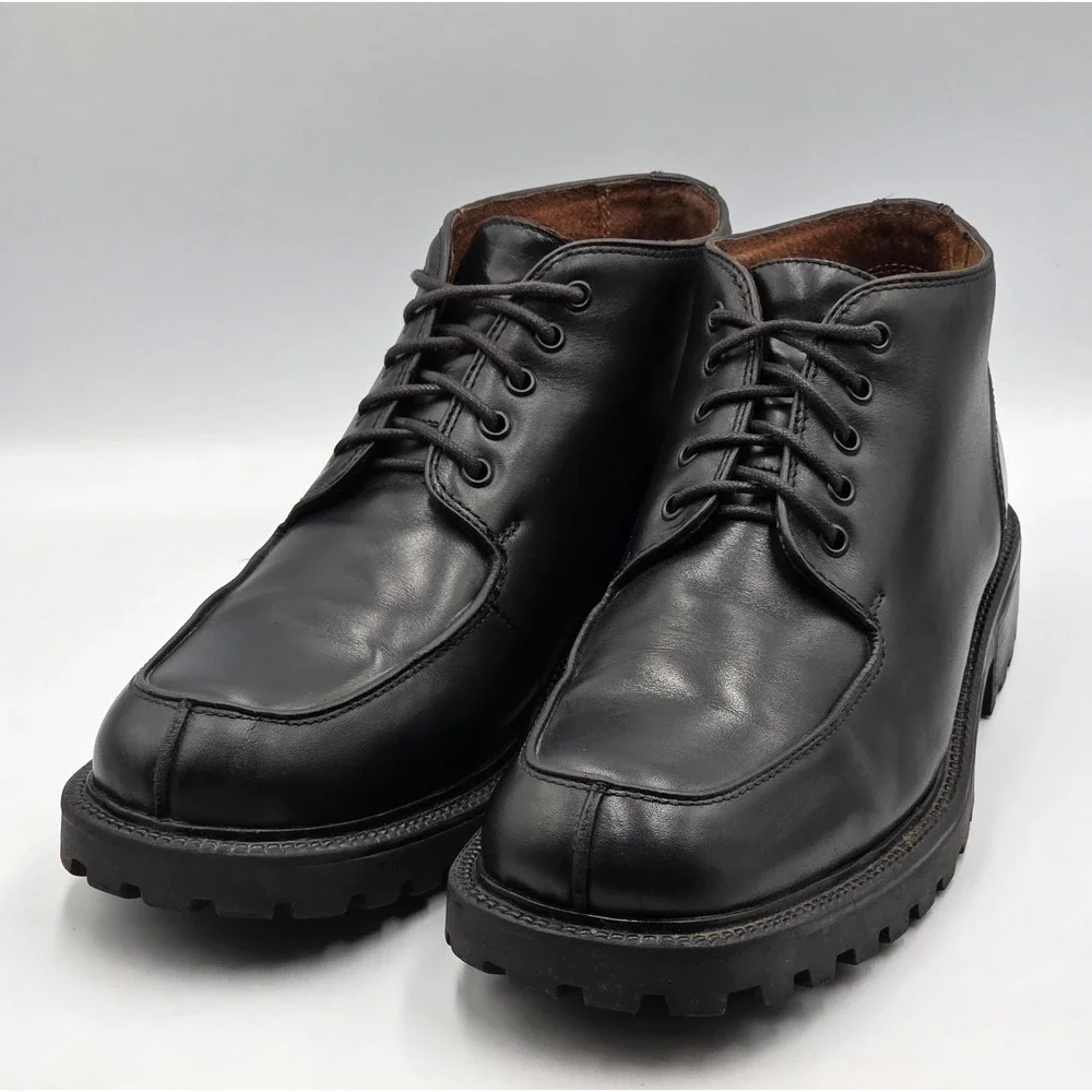 Kenneth Cole Vintage Black Leather Lace Up Ankle Boots‎ Mens 11.5 D